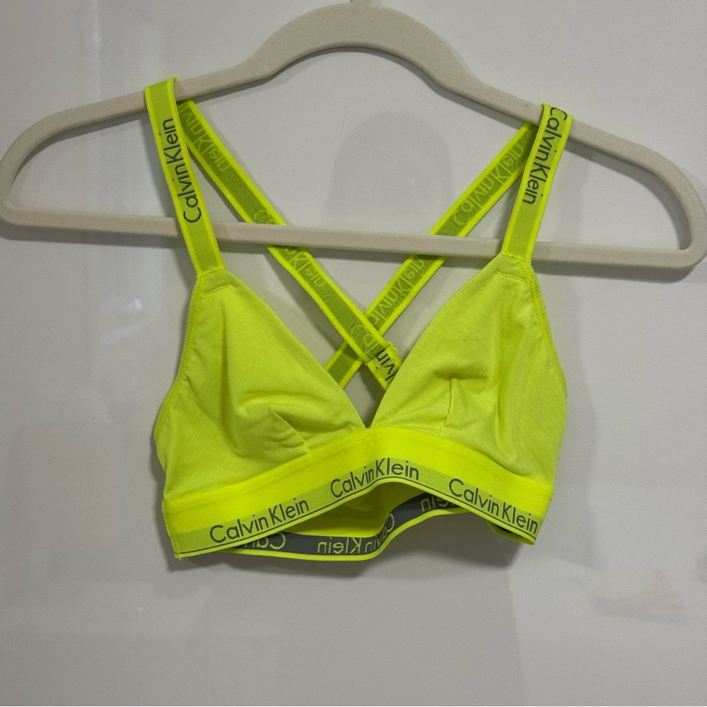 Calvin Klein Neon Yellow Strappy Bralette
